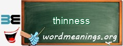 WordMeaning blackboard for thinness